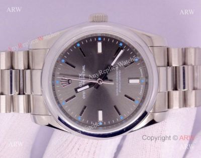 Replica Rolex Oyster Perpetual New Gray Dial Stainless Steel Watch